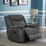 Conrad Grey Breathable Leatherette Manual Glider Recliner