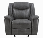 Conrad Grey Breathable Leatherette Manual Glider Recliner