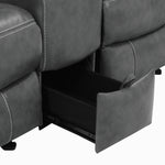 Conrad Grey Breathable Leatherette Manual Recliner Loveseat