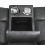 Conrad Grey Breathable Leatherette Manual Recliner Loveseat