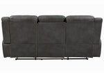 Conrad Grey Breathable Leatherette Manual Recliner Sofa