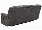 Conrad Grey Breathable Leatherette Manual Recliner Sofa