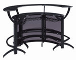 Conrado 3-Pc Black Metal/Smoked Acrylic Bar Unit Set