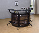 Conrado 3-Pc Black Metal/Smoked Acrylic Bar Unit Set