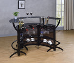 Conrado 3-Pc Black Metal/Smoked Acrylic Bar Unit Set