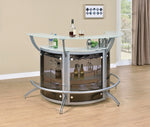 Conrado 3-Pc Silver Metal/Smoked Acrylic Bar Unit Set