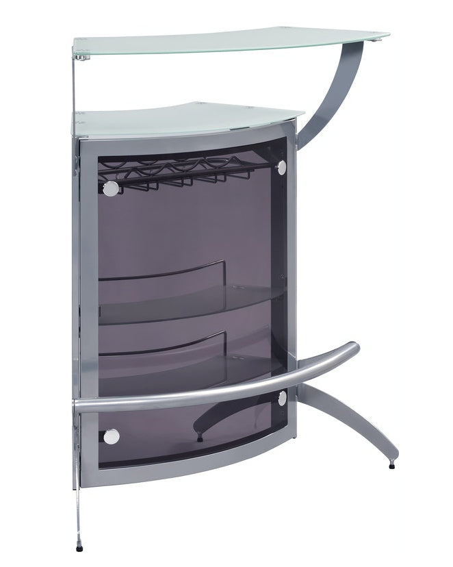 Conrado Silver Metal/Smoked Acrylic Bar Unit