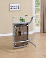 Conrado Silver Metal/Smoked Acrylic Bar Unit