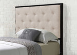 Cooper Beige Linen Fabric/Black Metal Twin Platform Bed