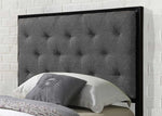 Cooper Gray Linen Fabric/Black Metal Twin Platform Bed