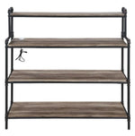 Cordelia Antique Oak Wood/Sandy Black Metal Bookshelf