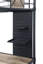 Cordelia Sandy Black Metal Twin Loft Bed with Desk