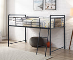 Cordelia Sandy Black Metal Twin Loft Bed with Slide