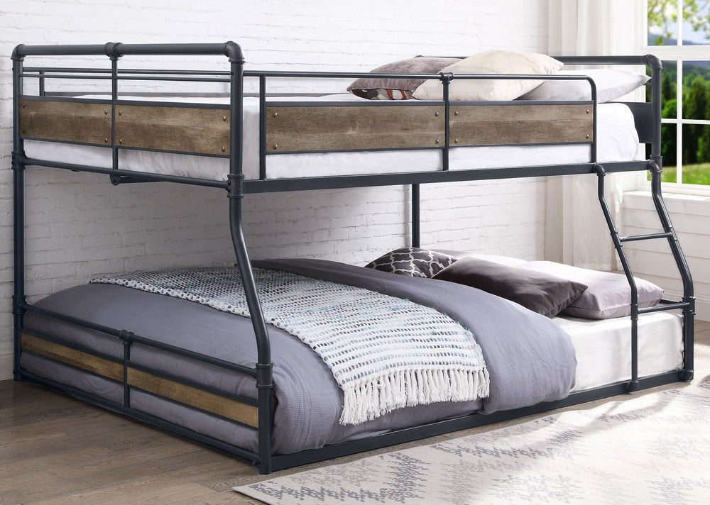 Cordelia Sandy Black Metal/Wood Full/Queen Bunk Bed