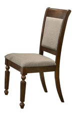 Corrina 2 Beige Fabric/Brown Cherry Wood Side Chairs