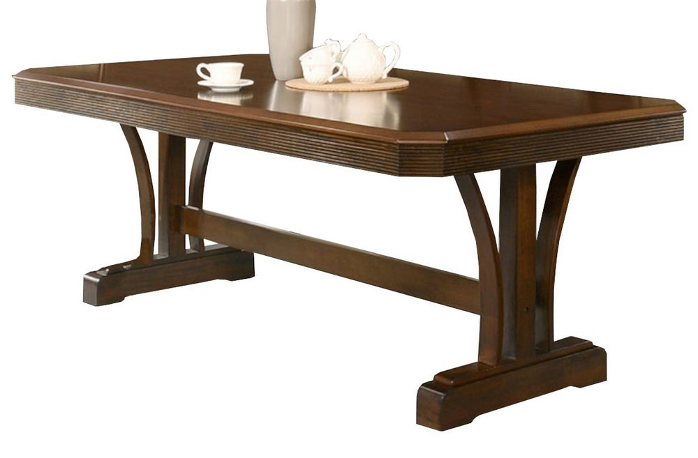 Corrina Brown Cherry Wood Rectangular Dining Table