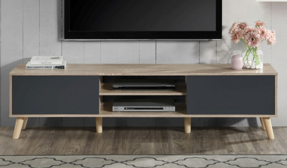 Cosima Natural/Gray Wood 70" TV Stand