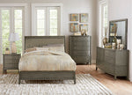 Cotterill Gray Wood/Faux Leather Full Bed