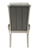 Crawford 2 Gray Faux Leather/Silver Wood Side Chairs