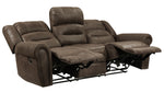 Creighton Brown Microfiber Manual Recliner Sofa