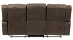 Creighton Brown Microfiber Manual Recliner Sofa