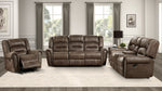 Creighton Brown Microfiber Manual Recliner Sofa