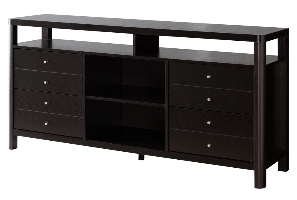 Cristiana Red Cocoa Wood 8-Drawer TV Stand