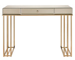 Critter Smoky Mirrored/Champagne Writing Desk with Drawer