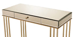 Critter Smoky Mirrored/Champagne Writing Desk with Drawer