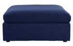 Crosby Blue Fabric Rectangular Ottoman