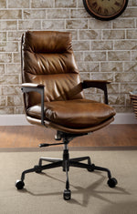 Crursa Sahara Leather/Metal Office Chair