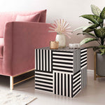 Cube Black & White Side Table