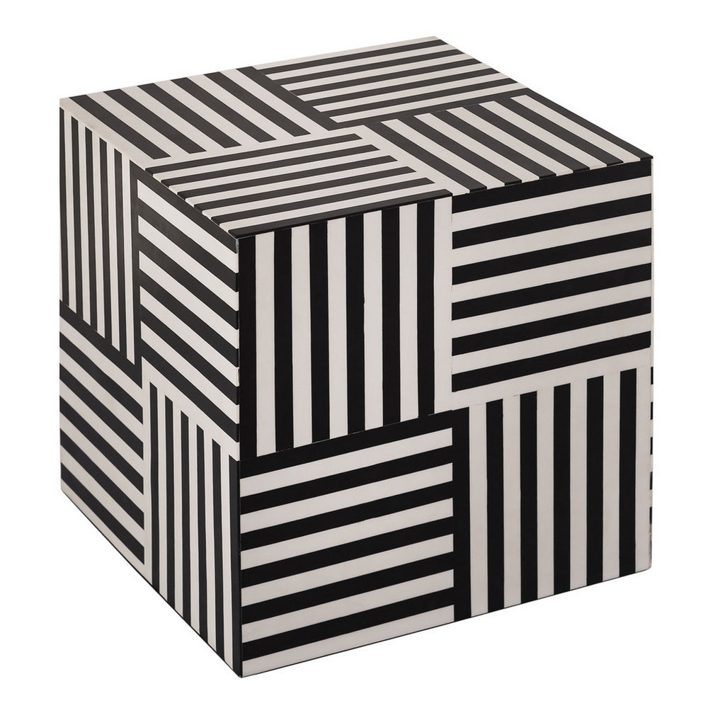 Cube Black & White Side Table