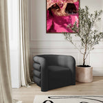 Curves Glam Black Velvet Lounge Chair