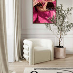 Curves Glam Cream Velvet Lounge Chair