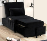 Dakota Black Velvet Convertible Chair