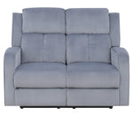 Dale 2-Pc Grey Soft Fabric Manual Recliner Sofa Set