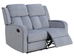 Dale 2-Pc Grey Soft Fabric Manual Recliner Sofa Set