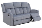 Dale 2-Pc Grey Soft Fabric Manual Recliner Sofa Set