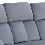 Dale 3-Pc Grey Soft Fabric Manual Recliner Sofa Set