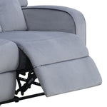 Dale 3-Pc Grey Soft Fabric Manual Recliner Sofa Set