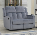 Dale Grey Soft Fabric Manual Recliner Loveseat