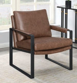 Daleyza Umber Brown Leatherette/Gunmetal Metal Accent Chair