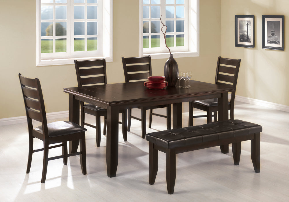 Dalila 6-Pc Cappuccino Wood/Leatherette Dining Table Set