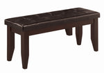 Dalila Black Leatherette/Cappuccino Wood Dining Bench