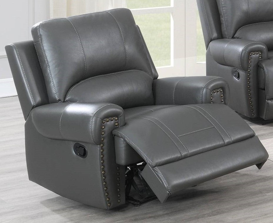 Dalitso Grey Gel Leatherette Manual Recliner