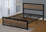 Damon Grayish Brown Wood/Black Metal Full Platform Bed