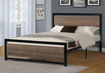 Damon Grayish Brown Wood/Black Metal Full Platform Bed