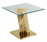 Dani 3-Pc Gold Metal/Clear Glass Table Set