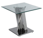 Dani 3-Pc Silver Metal/Clear Glass Table Set